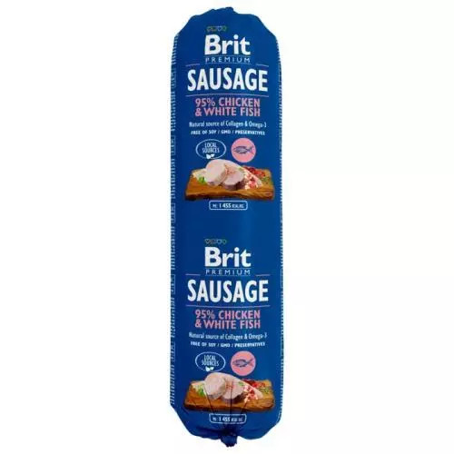 Brit Sausage Chicken & White Fish New  800 g