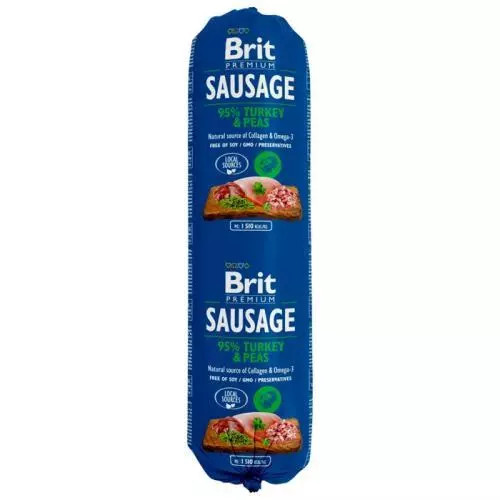 Brit Sausage Turkey & Pea New 800 g