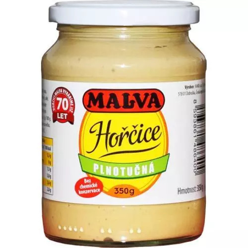 Malva hořčice plnotučná sklo 350g