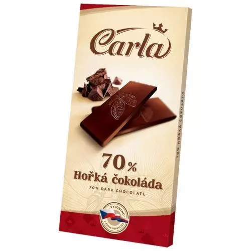 Carla čokoláda hořká 70% obdélník 80g