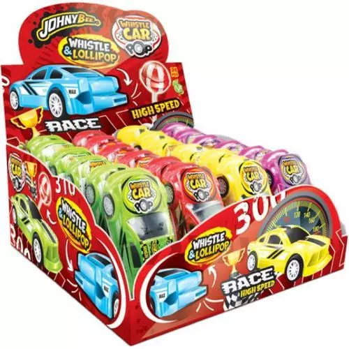 JohnyBee cukrohračka whistle car pop /24/ 10g