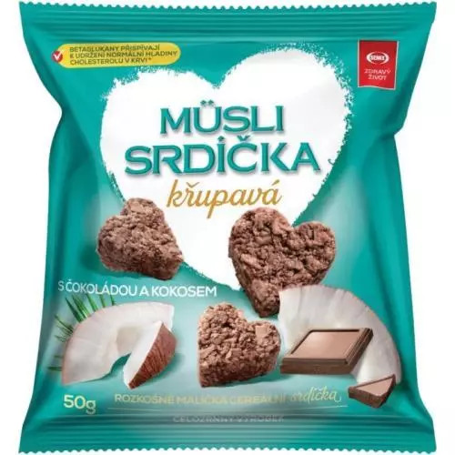 Semix mysli srdíčka s čokoládou a kokosem 50g