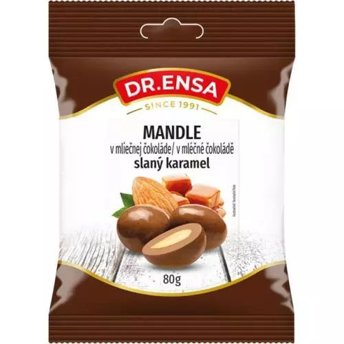 Dr. Ensa mandle v mléčné čokoládě slaný karamel 80g
