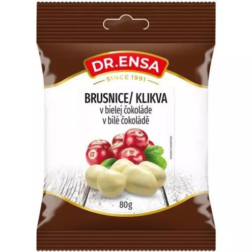 Dr.Ensa brusinky v bílé čokoládě 80g