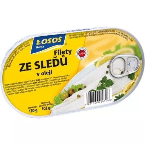 Losos sledí filety v oleji 170g