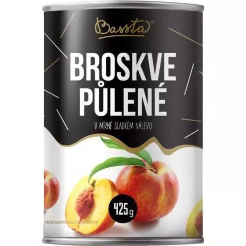 Bassta broskve půlené loupané 425g