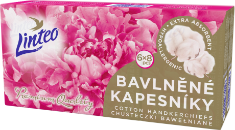 Bavlněné kapesníky Linteo Premium – 1vrstvé, 6×8 ks