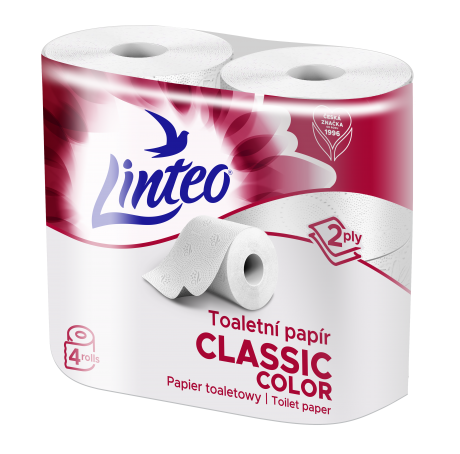 Toaletní papír Linteo Classic Color 4 role, 2-vrstvý, růžový
