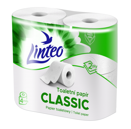 Toaletní papír Linteo Classic 4 role, 2-vrstvý, bílý
