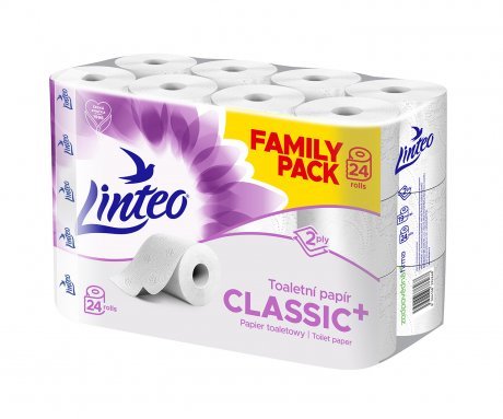 Toaletní papír Linteo – bílý, 2vrstvý, 24 rolí