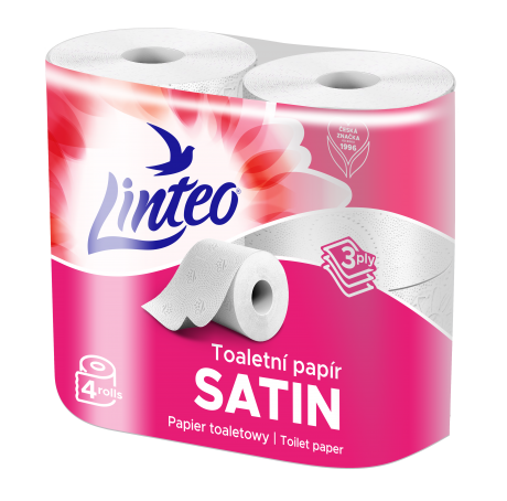 Toaletní papír Linteo SATIN 4 role, 3-vrstvý, 15 m