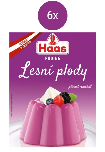 HAAS puding s příchutí lesní plody 6x37g