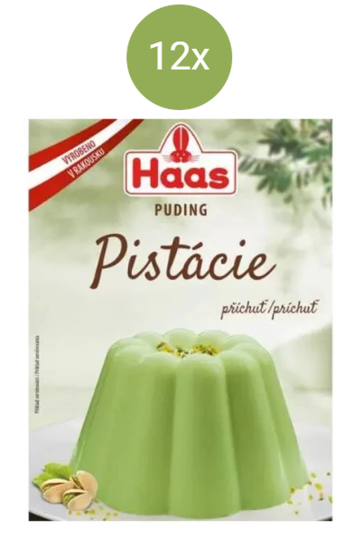 HAAS puding pistáciová příchuť 12x37g