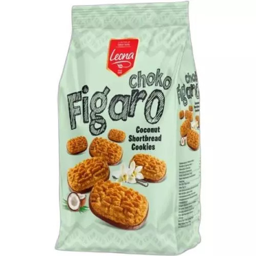 Leona Figaro cookies choco coconut shortbread vanilla 300g
