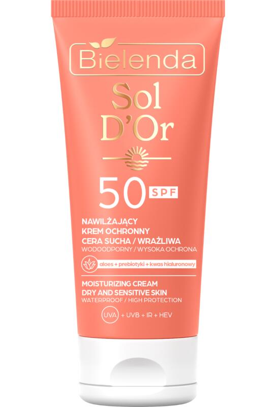 BIELENDA Sol d'Or Krém na obličej s SPF 50 pro suchou a citlivou pokožku, 50 ml