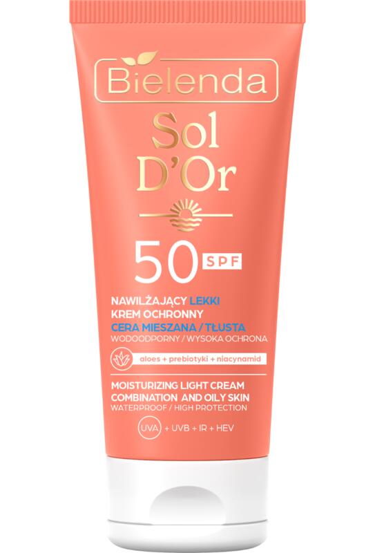BIELENDA Sol d'Or Krém na obličej s SPF 50 pro mastnou a kombinovanou pokožku, 50 ml