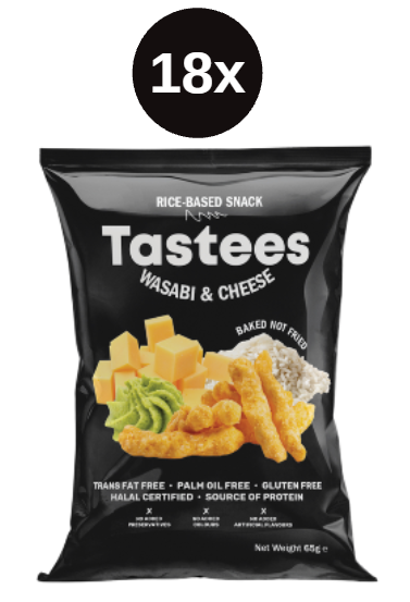 Tastees snack wasabi a sýr 18x65g