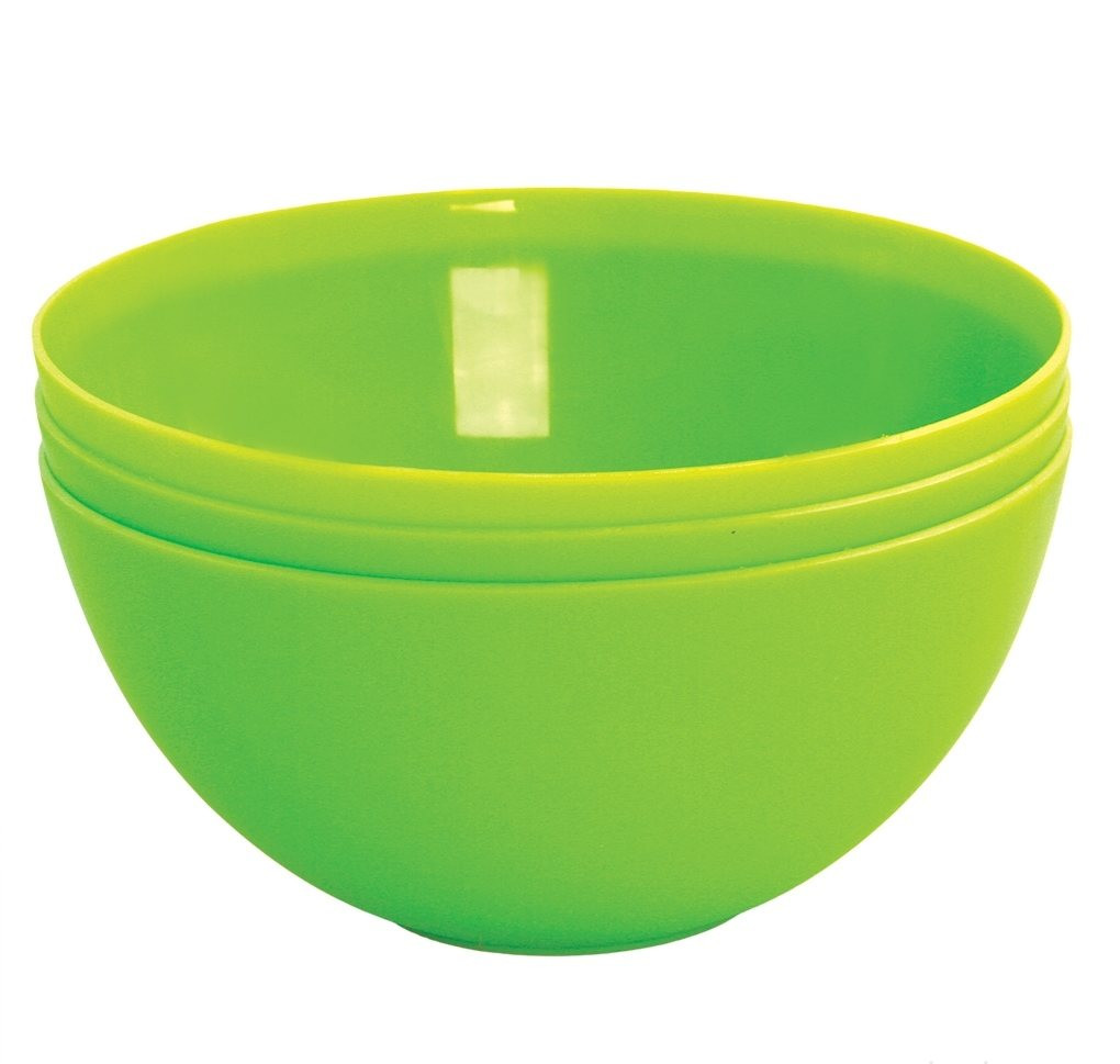 PRAKTIK | sada 3 plastových misek | zelené | 900 ml