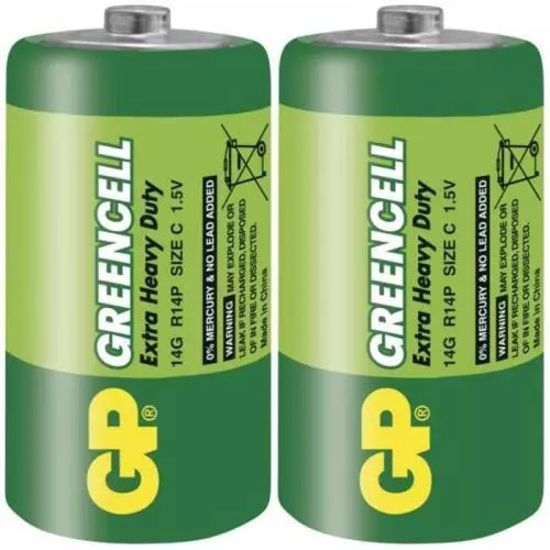 Baterie GP Greencell 1,5 V, R14, typ C, 2 ks