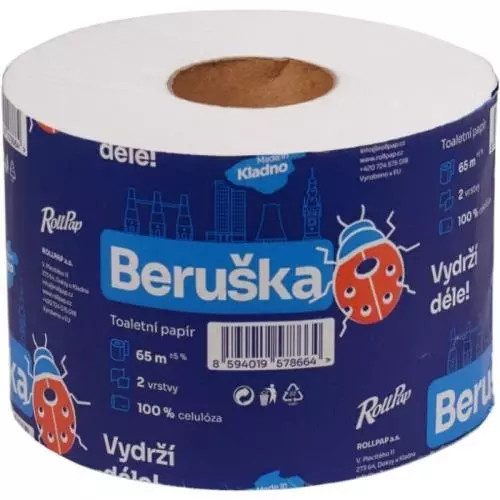Toaletní papír Beruška - 2vrstvý, celulóza, 65 m, 1 role