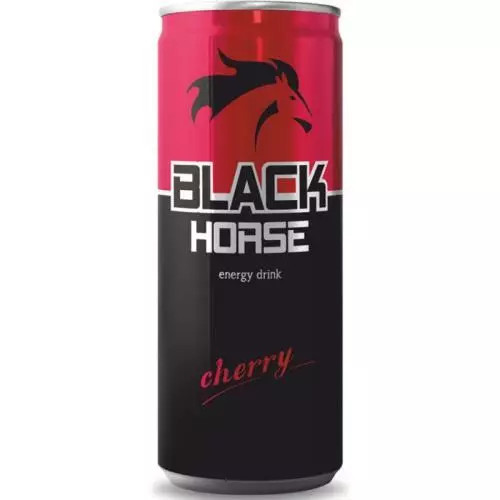 Black Horse ener. nápoj cherry plech 250ML