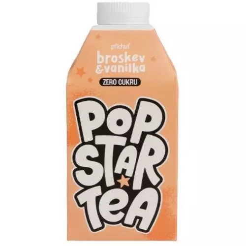 Popstar Tea ledový čaj broskev vanilka zero 0,5L