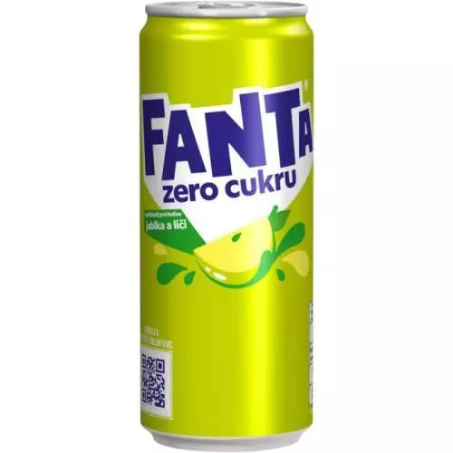 CC Fanta jablko a liči zero 0,33L