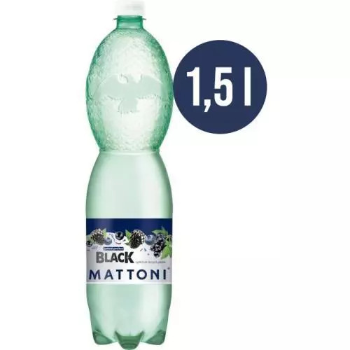 Ochucená minerální voda Mattoni - black, 6x 1,5 l, perlivá