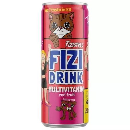 FIZI DRINK limonáda s příchutí multivitamin red fruit 250ML