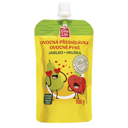 Fine Life Kapsička jablko hruška 10 x 100 g