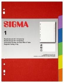 SIGMA Rozdružovač A4 6-ti barevný 1 ks