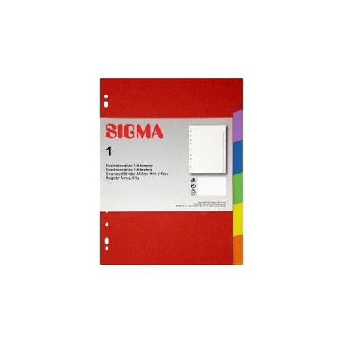 SIGMA Rozdružovač A4 6-ti barevný 1 ks