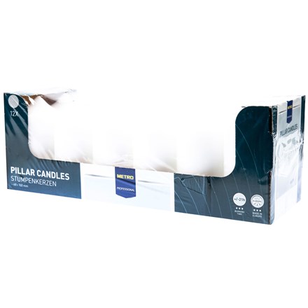 METRO PROFESSIONAL Svíčka 5 x 10 cm bílá 12 ks