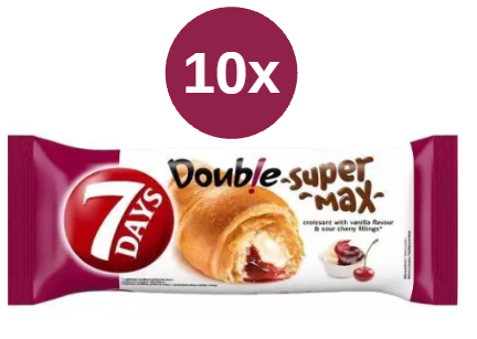 7Days croissant supermax vanilla-sour cherry fillings 10x110g
