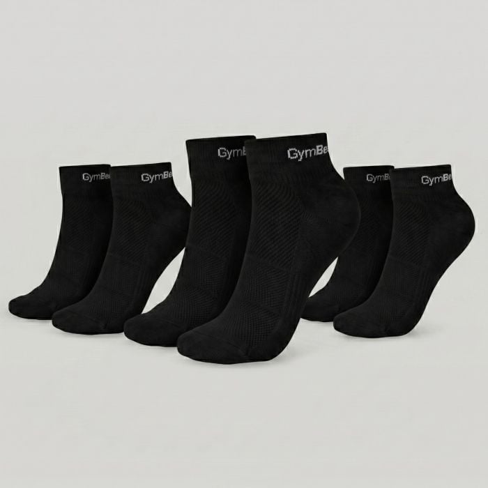 Ponožky Quarter 3Pack Black - GymBeam
