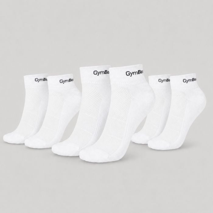 Ponožky Quarter 3Pack White - GymBeam