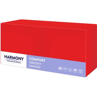 HARMONY Ubrousky 2vrtsvé red/červené 33 x 33 cm 250 ks