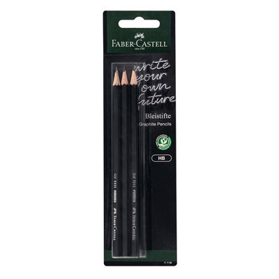 FABER-CASTELL Grafitová tužka 1111 HB černá 3 ks