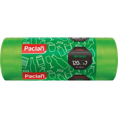 Paclan Pytle na odpad silné 120 l zelené 7 ks