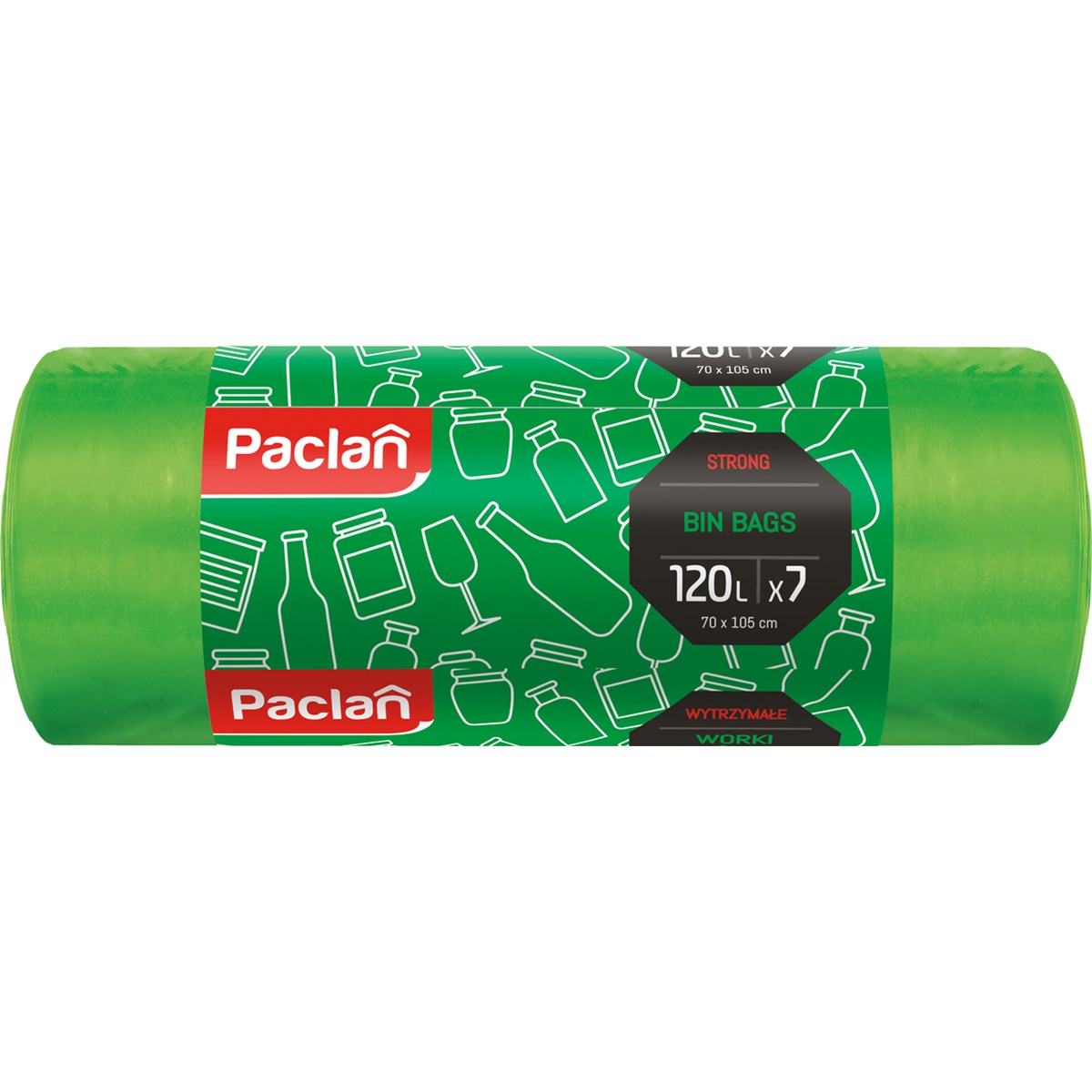 Paclan Pytle na odpad silné 120 l zelené 7 ks