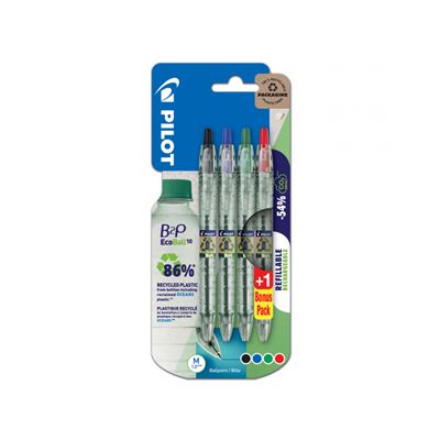 PILOT EcoBall modré, černé, červené, zelené 4 ks