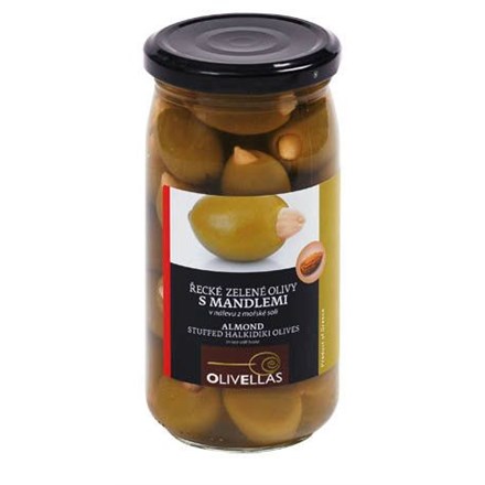 OLIVELLAS Olivy zelené s mandlí 380 g