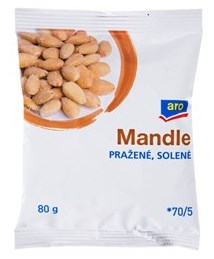 aro Mandle blanšírované pražené solené 12 x 80 g
