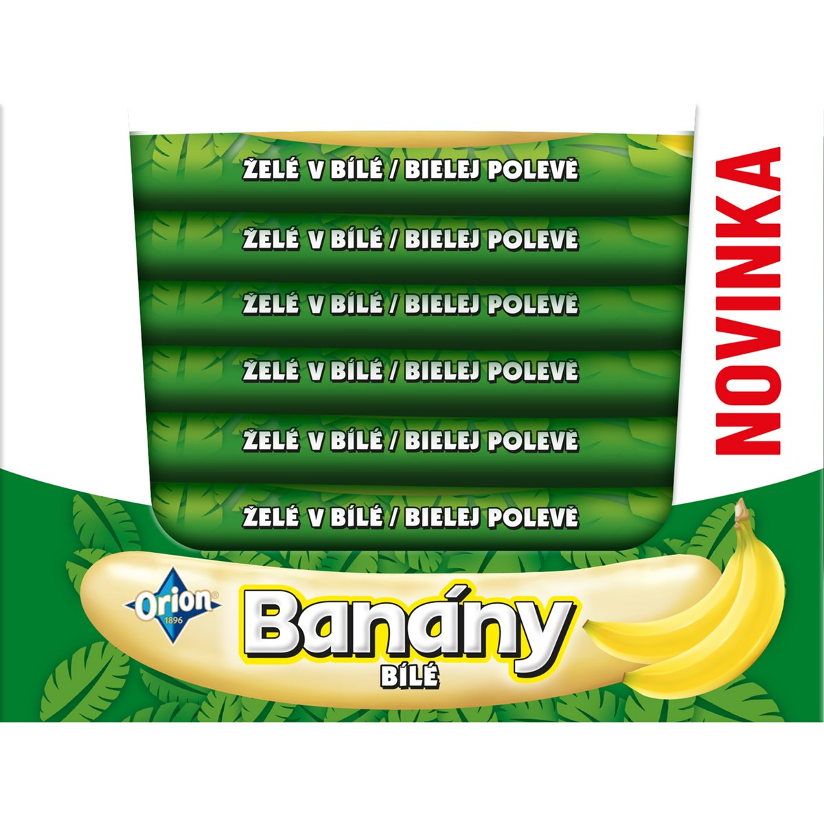 Orion Banány želé tyčinka v bílé polevě