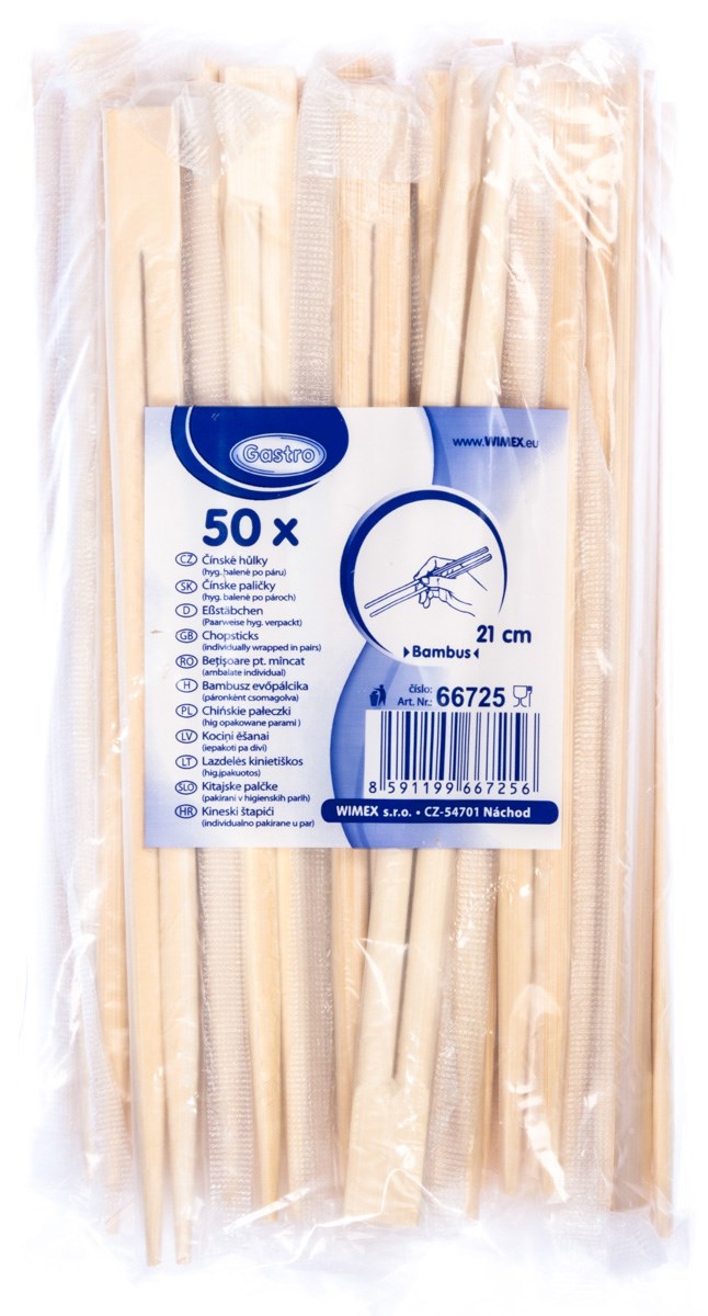 PrimeSource Hůlky čínské Gastro bambus 21 cm 50 párů