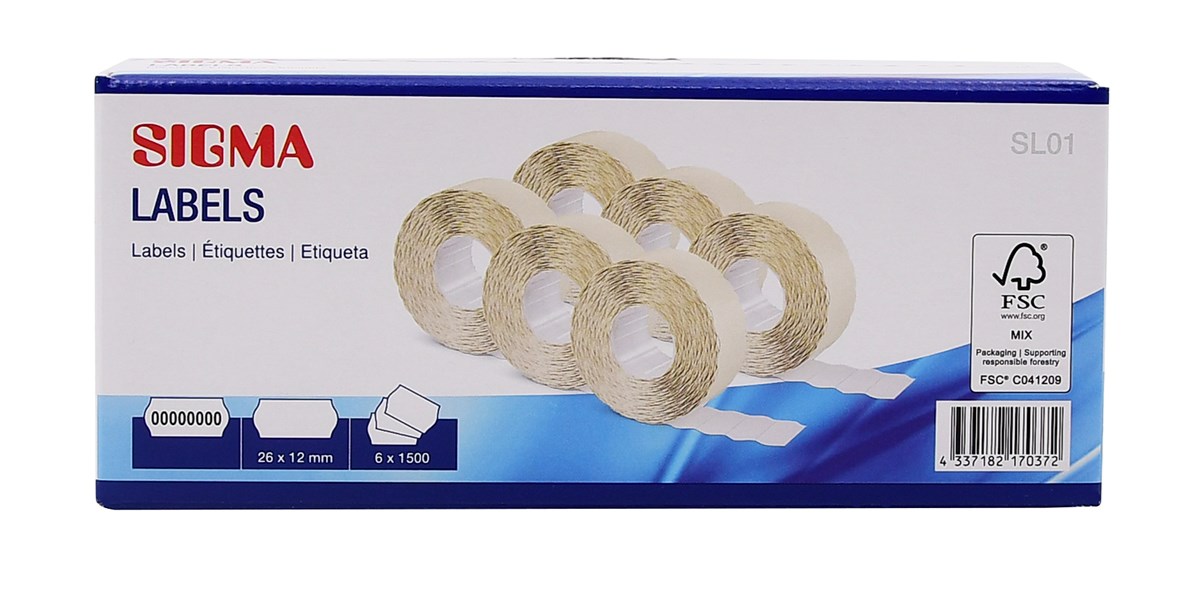 SIGMA Etikety do jednořádkových kleští SL03 6 ks