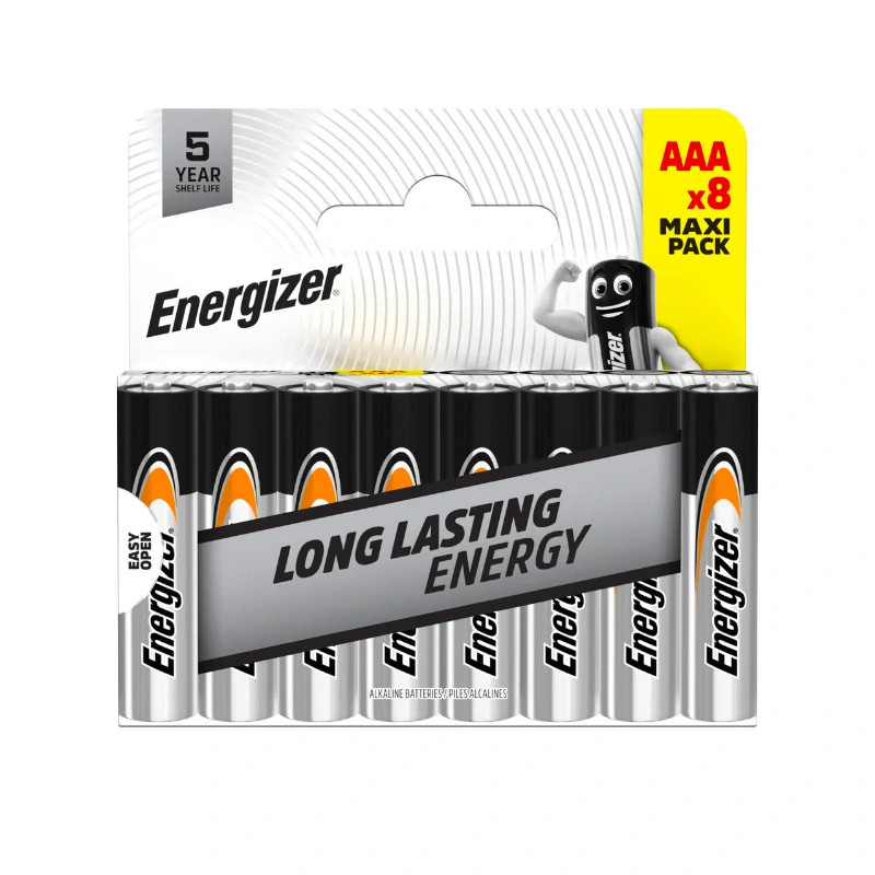 Energizer alkalické baterie AAA, 8 ks