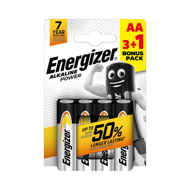 Energizer Baterie Alkaline Power AA 3 + 1 zdarma