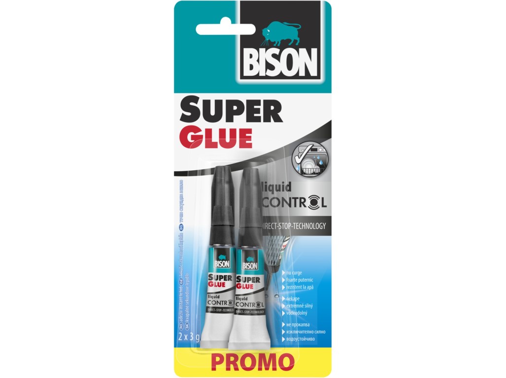 BISON vteřinové lepidlo Super Glue Control PROMO-PACK