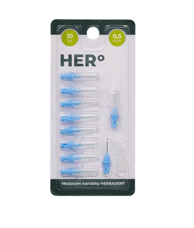 HERBADENT HERo ELECTRA doplňkové balení 0,5 mm (modrý)
